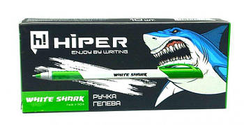 Ручка гелева Hiper White Shark, 0,6 мм, зелена, Ціна за 10шт HG-811зеленая