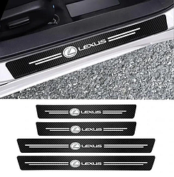 Захисна плівка Lexus 5D із вуглецевого волокна самоклеюча 4шт, 2х(60х7см)  2х(40х7см)