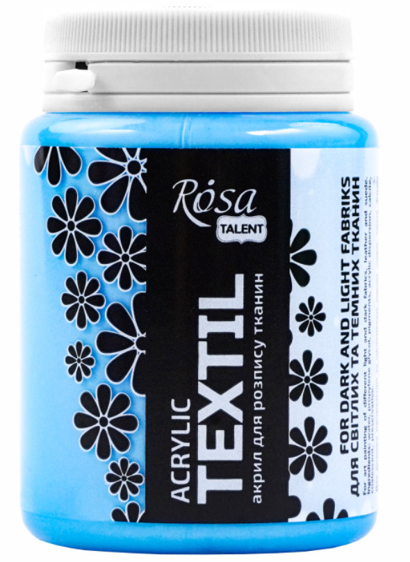 Фарба акрилова для тканин Rosa Talent Небесно-блакитна 80мл