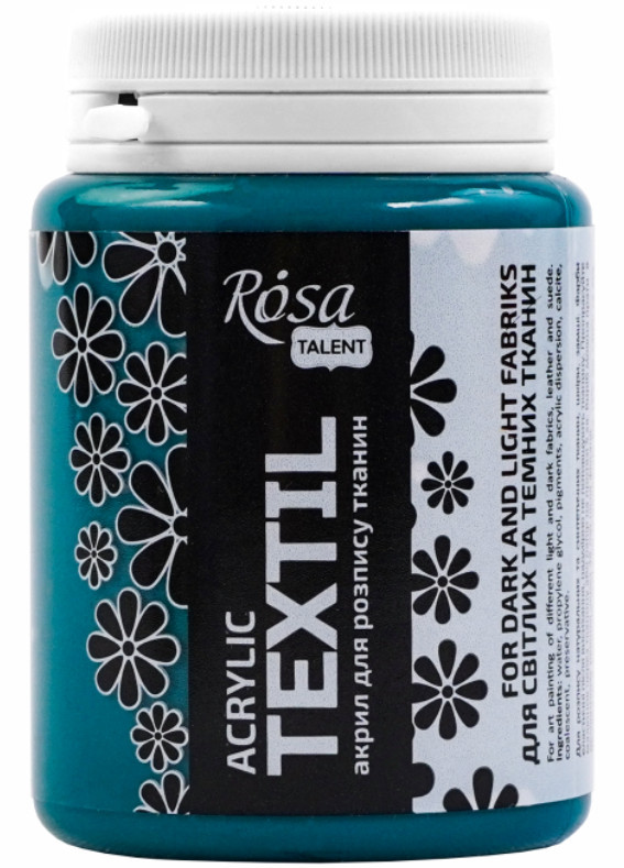 Фарба акрилова для тканин Rosa Talent Смарагдова 80мл