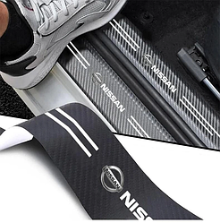 Захисна плівка Nissan 5D із вуглецевого волокна самоклеюча 4шт, 2х(60х7см)  2х(40х7см)