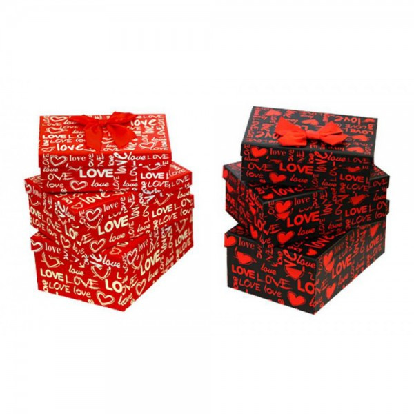 Набір подарункових коробок для святкового паковання 3 шт прямокутні, 16х23,5х9,5см