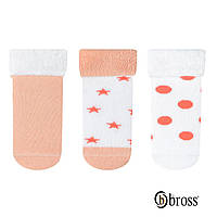 Детские махровые носочки с тормозками теплые зимние носки махра с рисунками для девочек BROSS