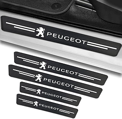 Захисна плівка Peugeot  5D із вуглецевого волокна самоклеюча 4шт, 2х(60х7см)  2х(40х7см)