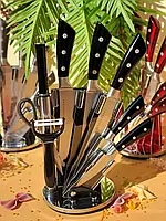Набор кухонных ножей с подставкой 9 предметов Edenberg EB-3619 C Набор ножей из нержавеющей стали на подставке