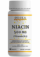 Вітамін Б-3 (Ніацин) Oeska Niacin (Vitamin B-3) 500mg 90 таблеток | Nicotinic Acid (Нікотинова Кислота)