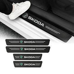 Захисна плівка Skoda 5D із вуглецевого волокна самоклеюча 4шт, 2х(60х7см)  2х(40х7см)