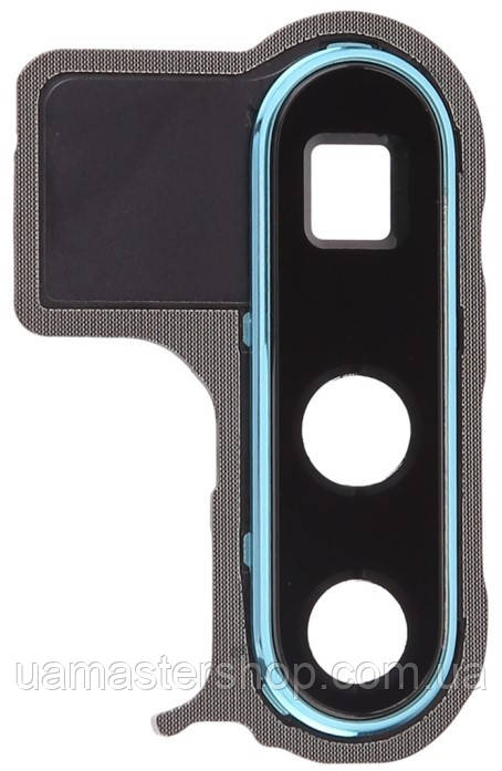 Скло камери Huawei P30 Pro з рамкою синього кольору Aurora Blue, фото 1