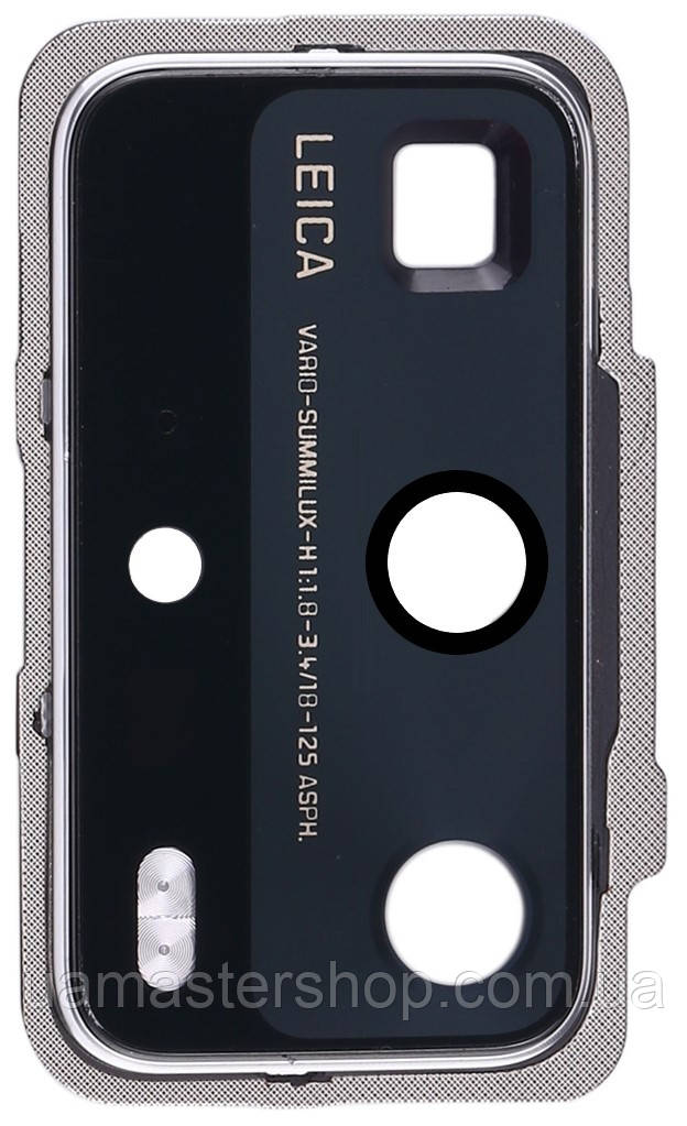 Скло камери Huawei P40 Pro з рамкою сріблястого кольору, фото 1