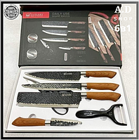 Кухонные ножи 6 предметов набор кухонных профессиональных ножей нержавеющая сталь ADSNS