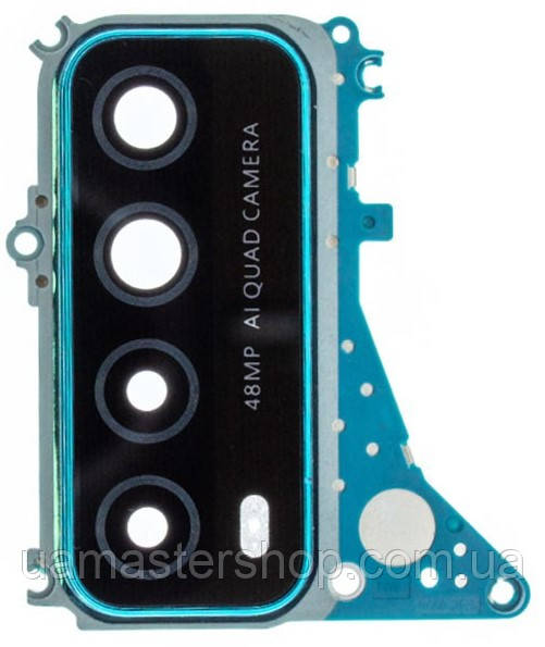 Скло камери Huawei P Smart 2021 з рамкою зеленого кольору Crush Green, фото 1