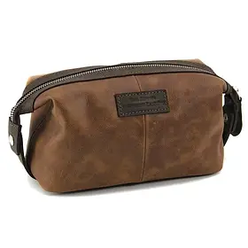 Косметичка об'ємна шкіряна Tom Stone 064 RBr коричнево-руда