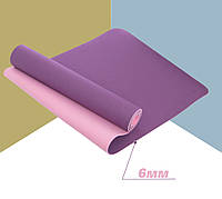 Йога мат (коврик для фитнеса и йоги) Плотный спортивный коврик (каремат) yoga mat (A/S)