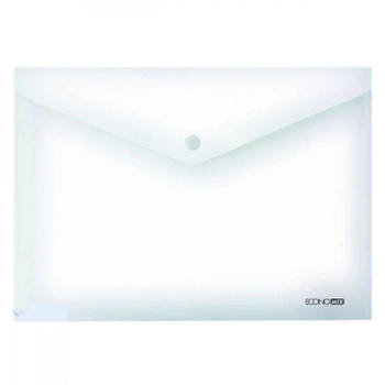 Папка-конверт пластикова А5 Economix E31316-00 на прозорій кнопці біла 635335 G-Rich