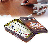 Уценка! Настольная игра "Домино" в металлической коробке (9x115x35см) (A/S)