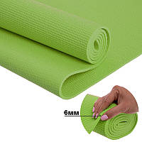 Йога мат (коврик для фитнеса и йоги) Плотный спортивный коврик (каремат) yoga mat 6, Зеленый (A/S)