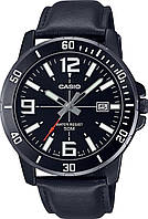 Часы Casio MTP-VD01BL-1B наручные мужские на кожаном ремешке оригинал | часы Casio оригинал с гарантией