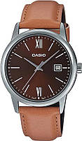 Часы Casio Collection Men MTP-V002L-5B3 наручные мужские классические коричневые | Casio оригинал, гарантия