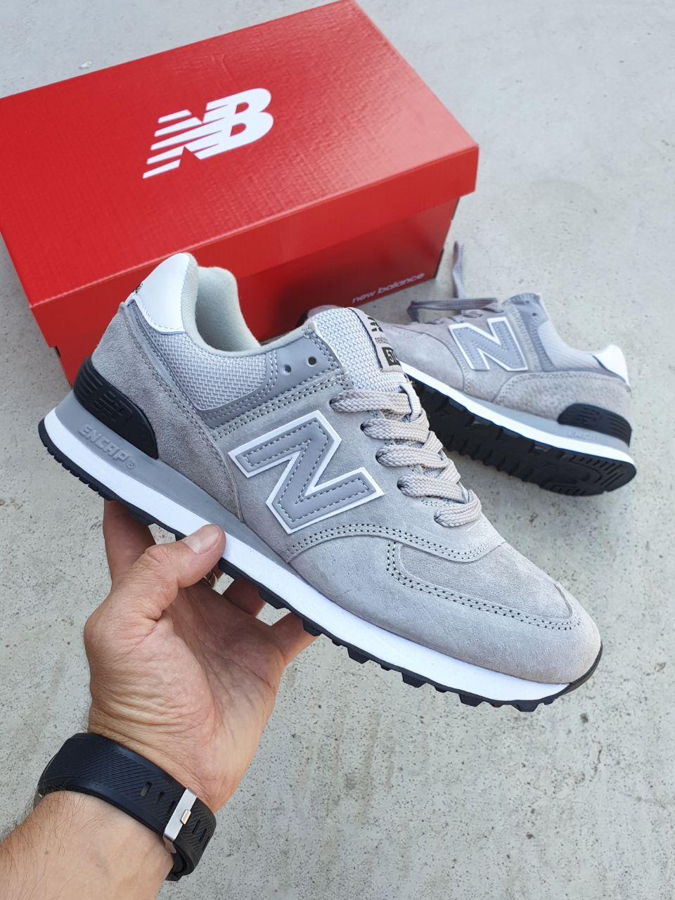 Кросівки чоловічі сірі New Balance 574 Grey Black White (13534)