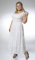 Платье белое из прошвы хлопок 100% большие размеры пл 10068 Пуговицы, 52