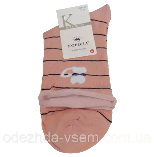 Носки без резинки кошечка Корона 37-42 Разные цвета - фото 2 - id-p2099015706