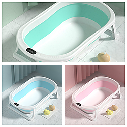 Складна дитяча ванна для купання з датчиком температури, ванна-трансформер, різні кольори