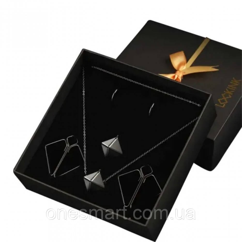 Набір із 3 предметів БДСМ Lockink (затискачі на соски з важкими тягарцями ланцюжком і сережками), фото 1