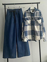 Костюм для дівчинки двійка сорочка та штани синій