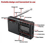 Радіоприймач портативний XHDATA D-368 FM 64-108 МГц, AM SW DSP Stereo D368 mp3 TF USB колонка радіо 18650, фото 4