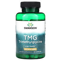 TMG Триметилглицин 500 мг 90 капс для мозга, контроль гомоцистеина, гепатопротектор Swanson USA