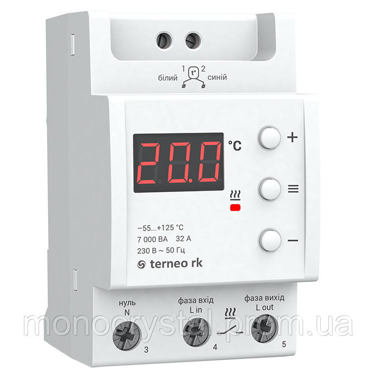 Терморегулятор Terneo RK на 32 ампера для электрокотлов - фото 1 - id-p1630138189