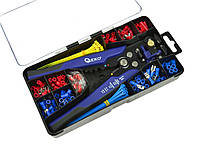 Кліщі автоматичні для зачищення проводів + набір конекторів і стяжок 260 шт Geko G01776