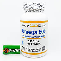 Омега-3 California Gold Nutrition Омега 800 Рыбий жир 90 кап.