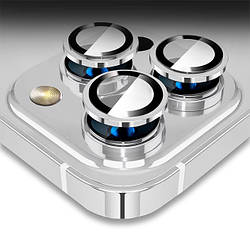 Скло камери iPhone 15 Pro Max з рамкою white titanium (комплект 3 шт.)