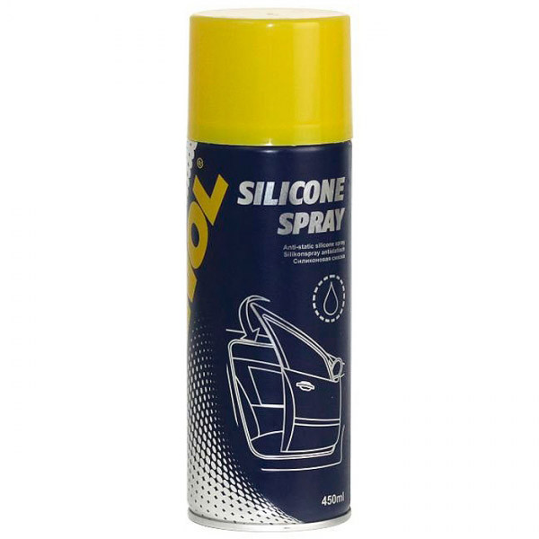 Мастило силіконове для гуми та пластика 450мл silicone spray antistatisch Mannol 9963-Mannol