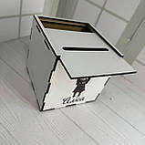 Іменна скарбничка копілка з кольоровим принтом (Венсдей) Куб 12,5 см, фото 2