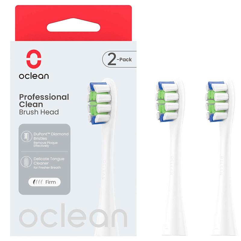 Насадка для зубної електрощітки Oclean P1C1 W02 Professional Clean Brush Head White (2 шт) (6970810553765) DS