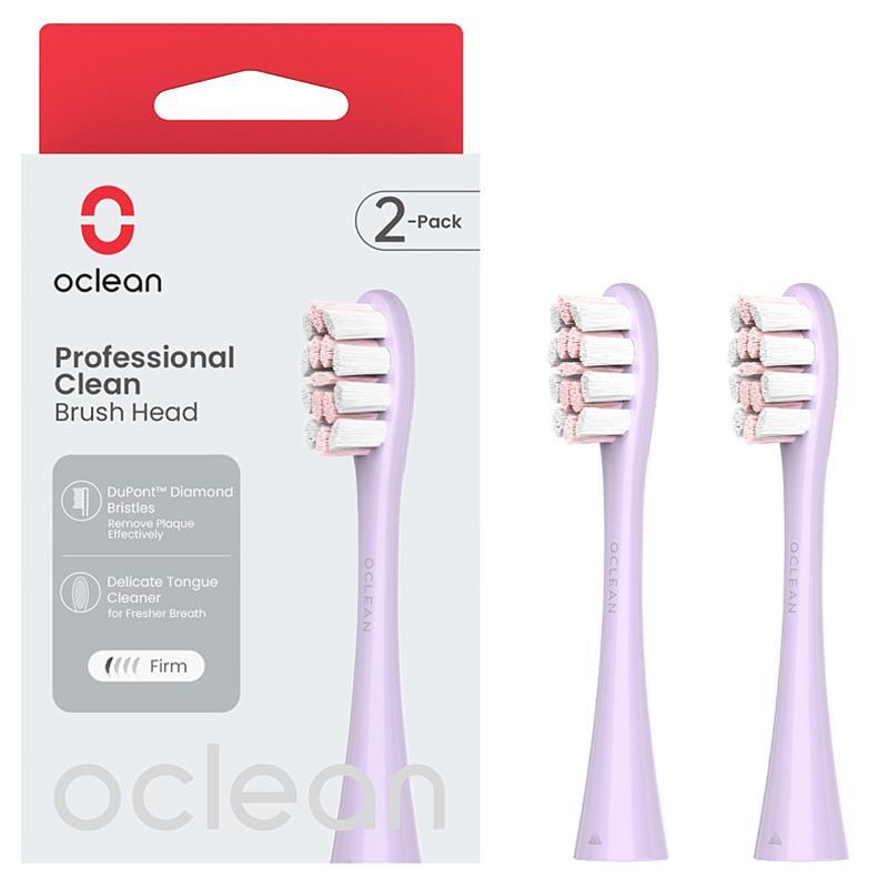 Насадка для зубної електрощітки Oclean P1C13 P02 Professional Clean Brush Head Purple (2 шт) (6970810554151) DS