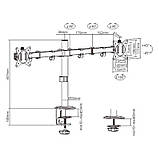Кронштейн Gembird MA-D2-01 (VESA100х100) Чорний DS, фото 2