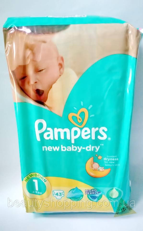 Підгузки Pampers New Baby 1 newborn (2-5 кг) — 43 штуки для новонароджених