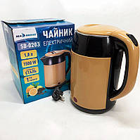 Бесшумный чайник SeaBreeze SB-0203 1.8Л, 1500Вт | Чайник дисковый | Стильный YJ-958 электрический чайник