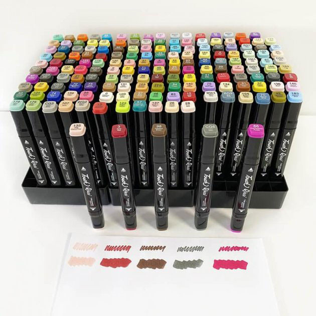 Набір маркерів для малювання Touch 168 шт./уп. двосторонні професійні фломастери DL-332 для художників