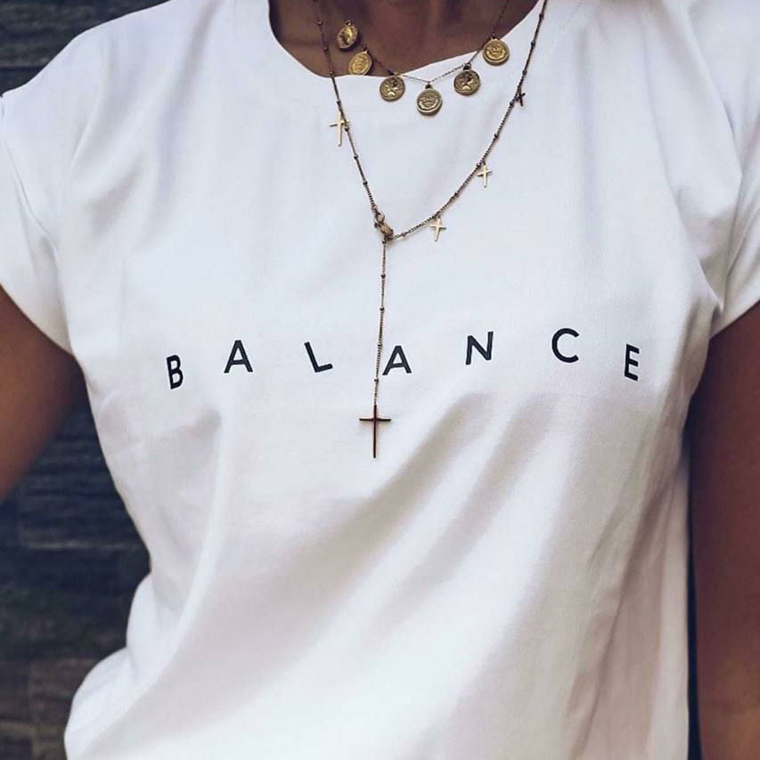 Біла Жіноча Футболка "Balance" Розмір: 44,46,48,50,52 (21101-1)