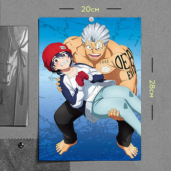 "Анді і Фуко (Немертвий і невдача / Undead Unluck)" плакат (постер) розміром А4 (20х28см)