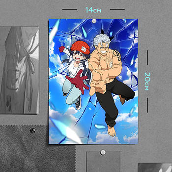 "Анді і Фуко (Немертвий і невдача / Undead Unluck)" плакат (постер) розміром А5 (14х20см)