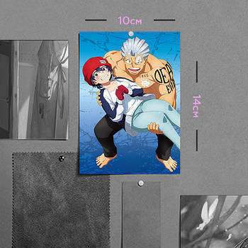 "Анді і Фуко (Немертвий і невдача / Undead Unluck)" плакат (постер) розміром А6 (10х14см)