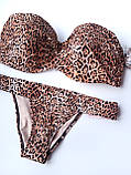 Купальник жіночий роздільний леопардовий принт Victoria's Secret Коричневий, фото 2