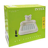 Дитяче надувне ліжко Intex 66814 «Ведмідь» (односпальне, 71*114*178 см., ручний насос, сумка, навантаження: до 65 кг.) [Склад, фото 7