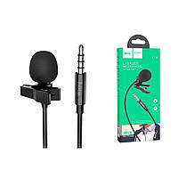 Мікрофон Hoco L14 Lavalier Audio microphone петличний, всеспрямований, провідний для смартфона або планшета, петлічка 2м, AUX