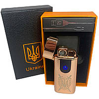 Электрическая и газовая зажигалка Украина с USB-зарядкой HL-432. SN-969 Цвет: золотой